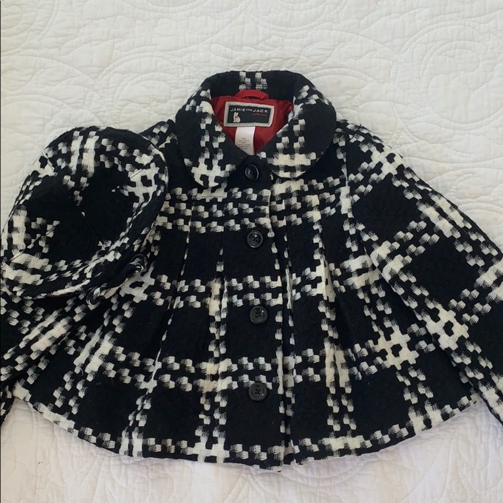 Toddler Janie&Jack Tweed Swing Coat & matching hat